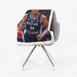 Giannis Antetokounmpo Powerful NBA Basketball Player Sherpa Fleece Blanket 2