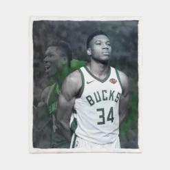 Giannis Antetokounmpo Professional NBA Player Sherpa Fleece Blanket 1