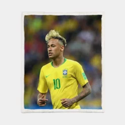 Gifted Brazil Football Player Neymar Sherpa Fleece Blanket 1