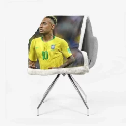 Gifted Brazil Football Player Neymar Sherpa Fleece Blanket 2