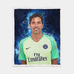 Gigi Buffon  Exellelant Goalkeeper in PSG Sherpa Fleece Blanket 1