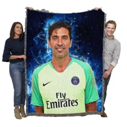 Gigi Buffon  Exellelant Goalkeeper in PSG Woven Blanket