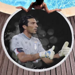 Gigi Buffon  Popular Juve Football Player Round Beach Towel 1