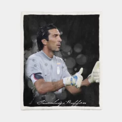 Gigi Buffon  Popular Juve Football Player Sherpa Fleece Blanket 1