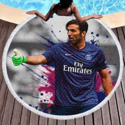 Gigi Buffon  Top Ranked PSG Football Player Round Beach Towel 1