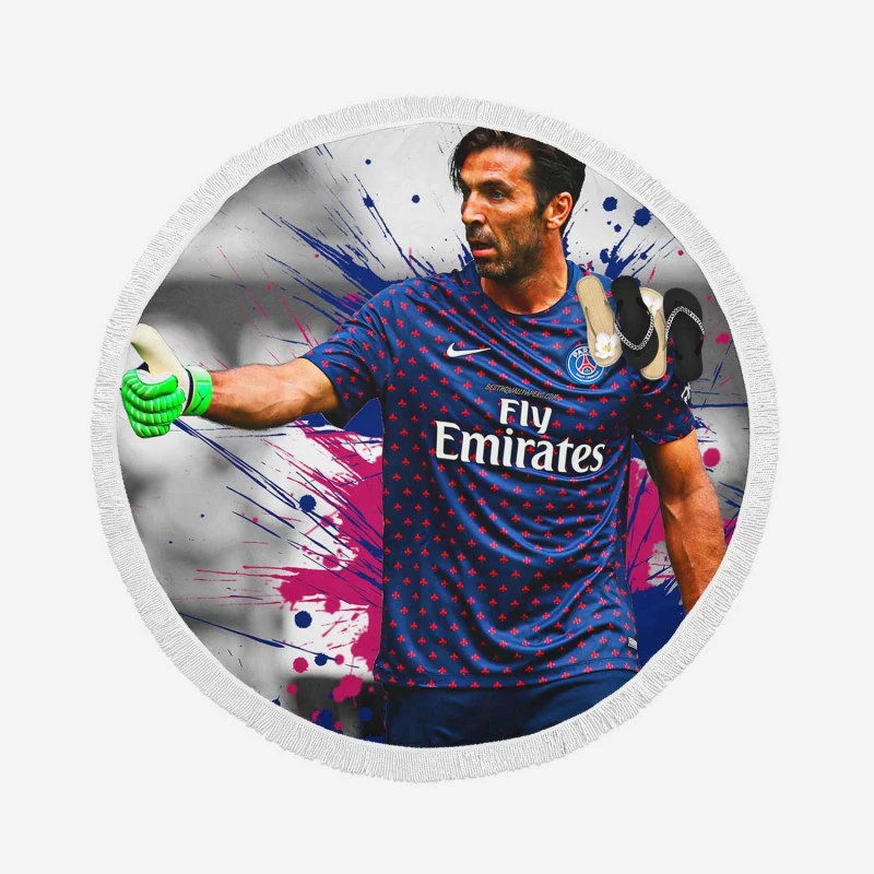 Gigi Buffon  Top Ranked PSG Football Player Round Beach Towel