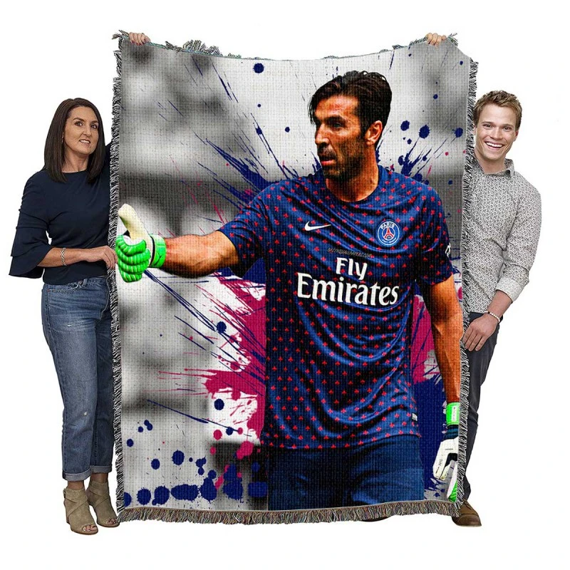 Gigi Buffon  Top Ranked PSG Football Player Woven Blanket