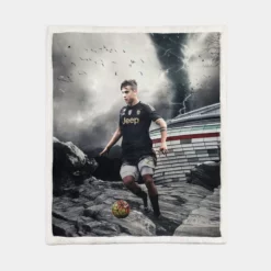 Goal driven Soccer Player Paulo Dybala Sherpa Fleece Blanket 1