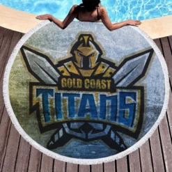 Gold Coast Titans Professional NRL Rugby Football Club Round Beach Towel 1