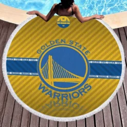 Golden State Warriors American Professional Basketball Team Round Beach Towel 1