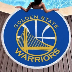 Golden State Warriors Exciting NBA Basketball Team Round Beach Towel 1