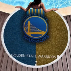 Golden State Warriors NBA Basketball Logo Round Beach Towel 1