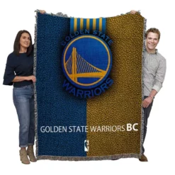Golden State Warriors NBA Basketball Logo Woven Blanket