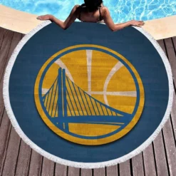 Golden State Warriors NBA Energetic Basketball Club Round Beach Towel 1