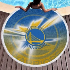 Golden State Warriors NBA Top Ranked Basketball Club Round Beach Towel 1