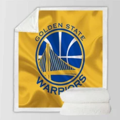 Golden State Warriors Professional Basketball Club Logo Sherpa Fleece Blanket