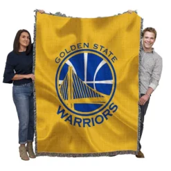 Golden State Warriors Professional Basketball Club Logo Woven Blanket