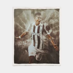 Graceful Football Player Paulo Dybala Sherpa Fleece Blanket 1