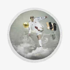 Graceful Football Zinedine Zidane Round Beach Towel