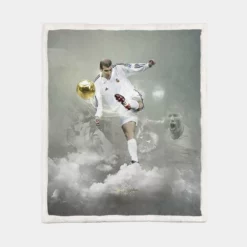 Graceful Football Zinedine Zidane Sherpa Fleece Blanket 1