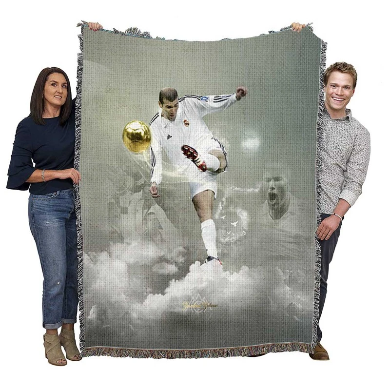 Graceful Football Zinedine Zidane Woven Blanket