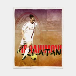 Graceful Footballer Zlatan Ibrahimovic Sherpa Fleece Blanket 1