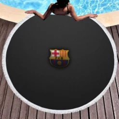 Graceful Spanish Soccer Club FC Barcelona Round Beach Towel 1