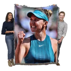 Grand Slam Tennis Simona Halep Woven Blanket