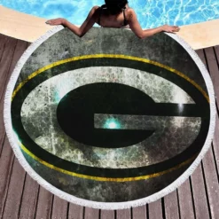 Green Bay Packers Exellelant NFL Football Club Round Beach Towel 1