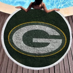 Green Bay Packers Professional American Football Club Round Beach Towel 1