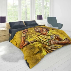 Hardworking Brazil Sports Player Neymar Duvet Cover 1