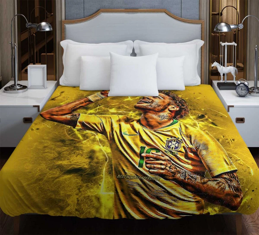 Hardworking Brazil Sports Player Neymar Duvet Cover