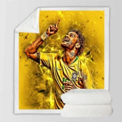 Hardworking Brazil Sports Player Neymar Sherpa Fleece Blanket