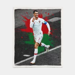 Hardworking Sports Player Cristiano Ronaldo Sherpa Fleece Blanket 1