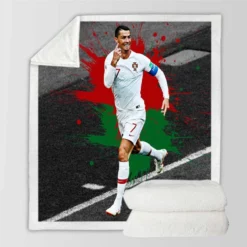 Hardworking Sports Player Cristiano Ronaldo Sherpa Fleece Blanket