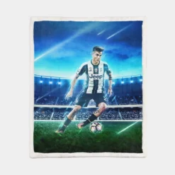 Hardy Football Player Paulo Bruno Dybala Sherpa Fleece Blanket 1