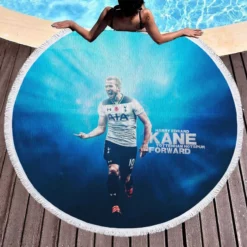 Harry Edward Kane  Tottenham Club Round Beach Towel 1