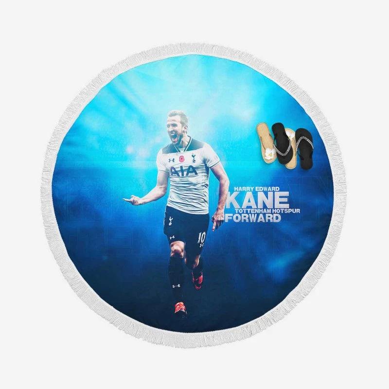 Harry Edward Kane  Tottenham Club Round Beach Towel