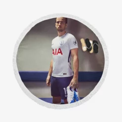 Harry Kane Top Ranked British Player Round Beach Towel