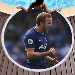 Harry Kane Tottanham English Club Player Round Beach Towel 1