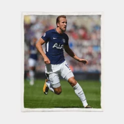 Harry Kane in Blue Jercey Sherpa Fleece Blanket 1