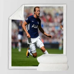 Harry Kane in Blue Jercey Sherpa Fleece Blanket