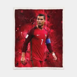 Healthy Portugal sports Player Cristiano Ronaldo Sherpa Fleece Blanket 1