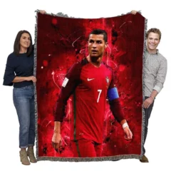 Healthy Portugal sports Player Cristiano Ronaldo Woven Blanket