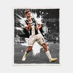 Hearty Footballer Player Paulo Dybala Sherpa Fleece Blanket 1