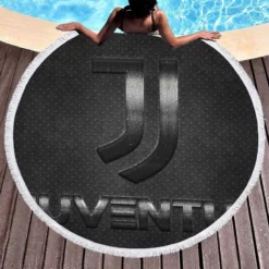 Honorable Italian Soccer Club Juventus Logo Round Beach Towel 1