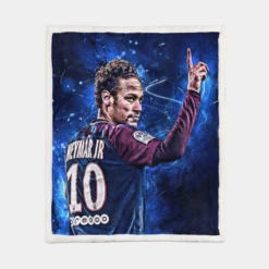 Honorable PSG Soccer Player Neymar Jr Sherpa Fleece Blanket 1