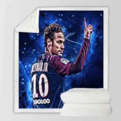 Honorable PSG Soccer Player Neymar Jr Sherpa Fleece Blanket