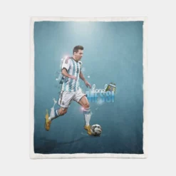 Honorable Soccer Player Lionel Messi Sherpa Fleece Blanket 1