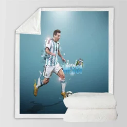 Honorable Soccer Player Lionel Messi Sherpa Fleece Blanket